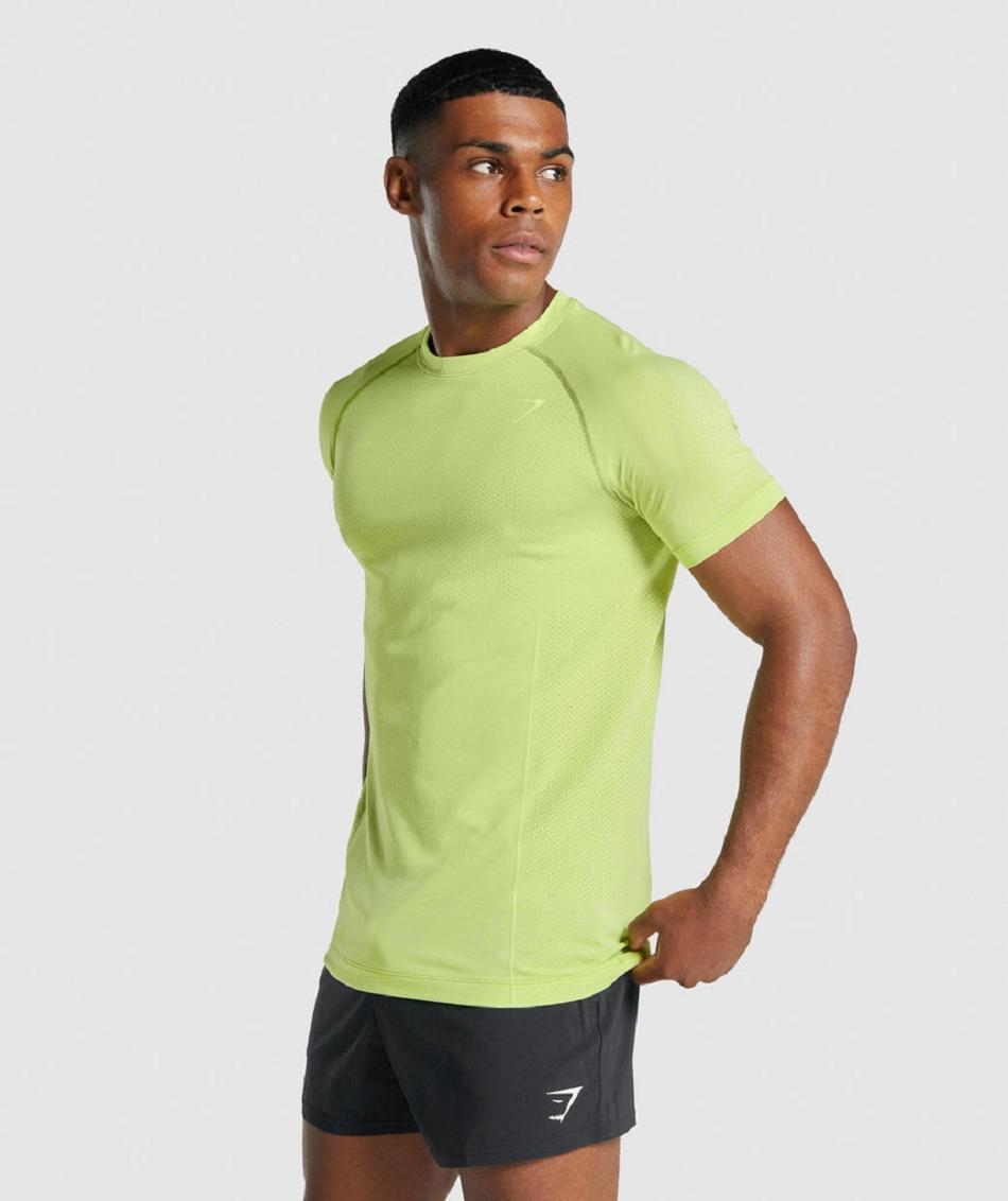 Gymshark Vital Light Seamless Muške T Shirts Žute | HR 2453BEX